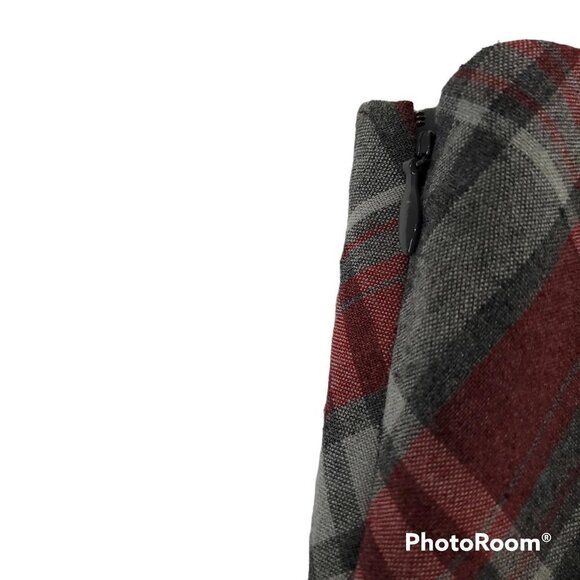 💥041 The Limited Gray & Red Plaid Mini Skirt - Picture 3 of 7